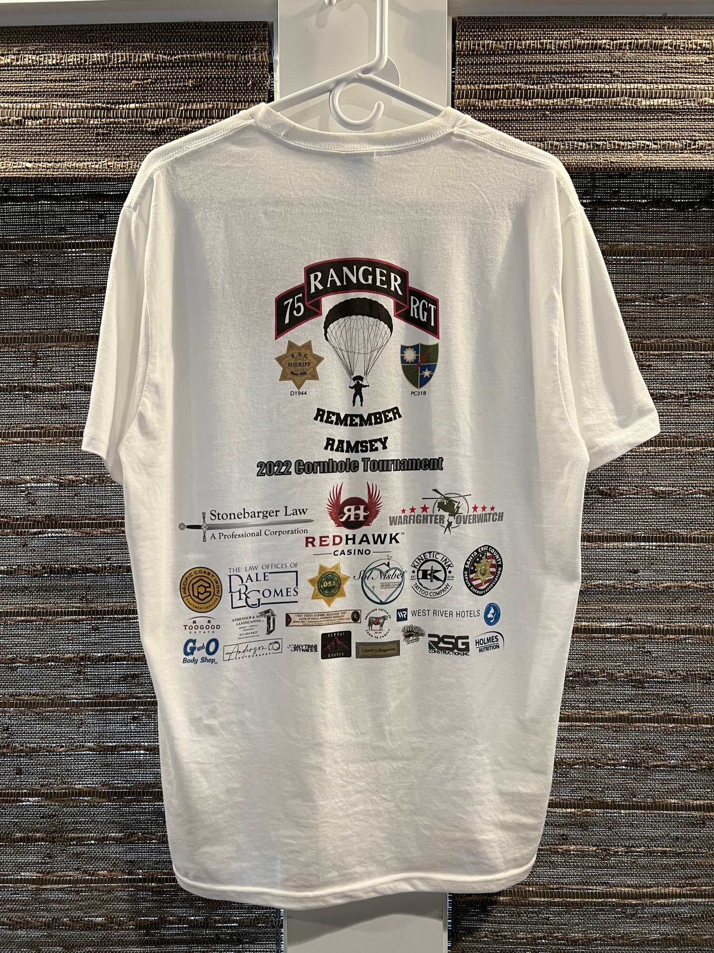 2022 Remember Ramsey Cornhole Tournament Shirt